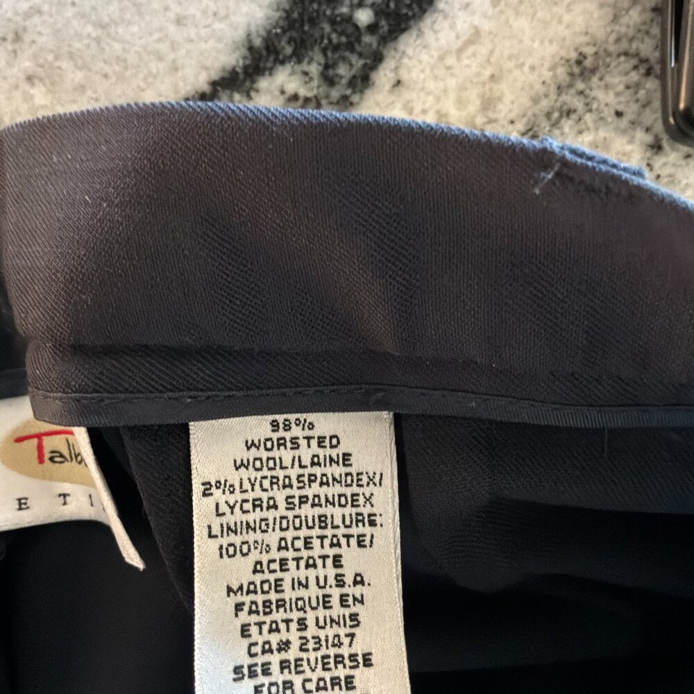 Talbots women's wool pleat front straight leg black dress pants size 10 Petite - Picture 7 of 8